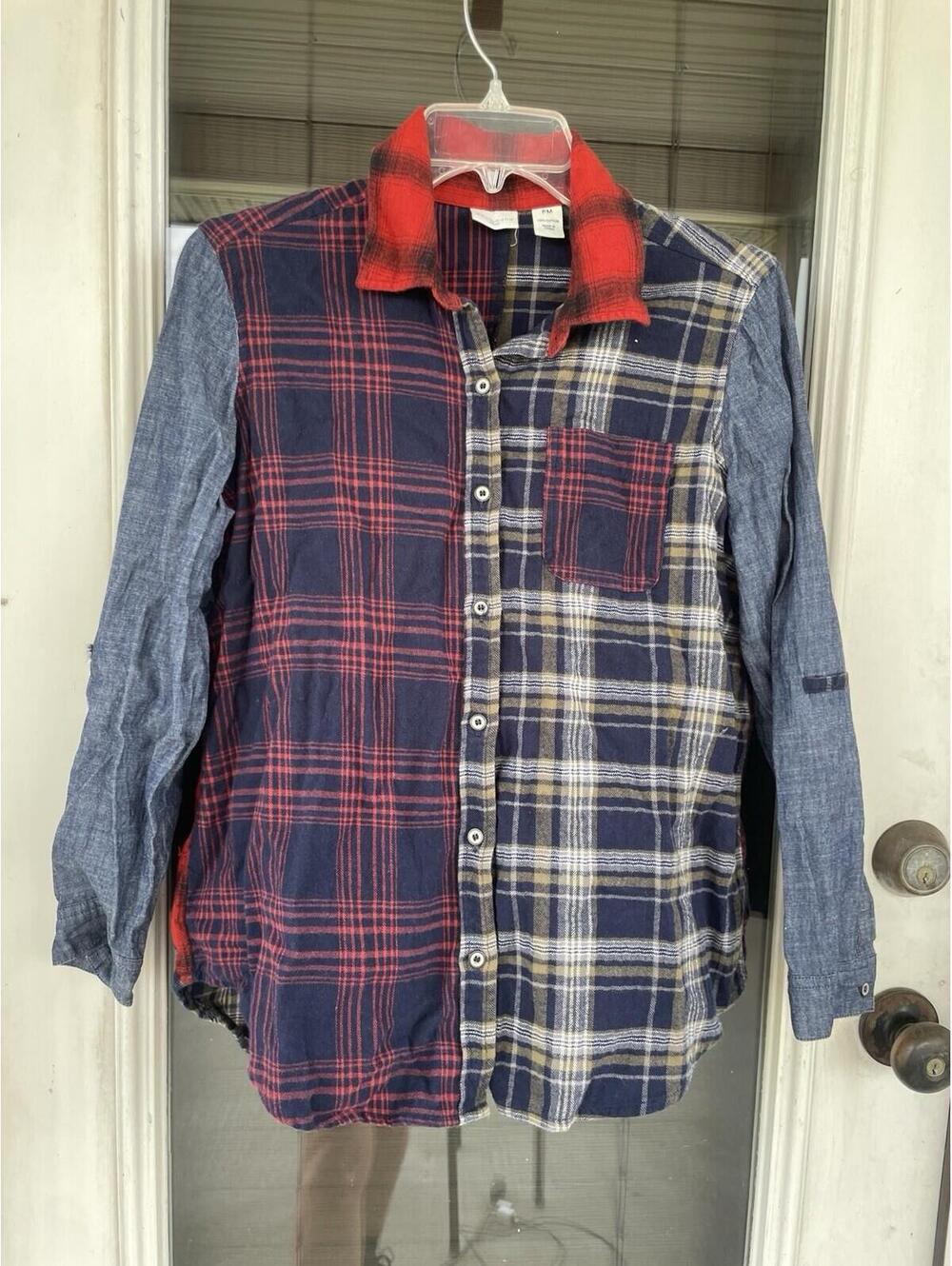 Westbound Petite Medium Long Sleeved Plaid Button Front Shirt Multicolor